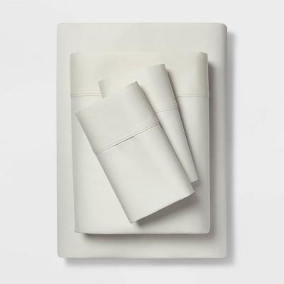 California King 400 Thread Count Solid Performance Sheet Set Sour Cream - Threshold™