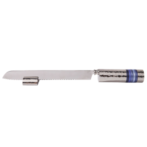 Yair Emanuel Five Rings Challah Knife - Blue