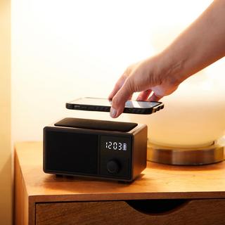 Clock Radio Portable Bluetooth Speaker with Wireless Charging