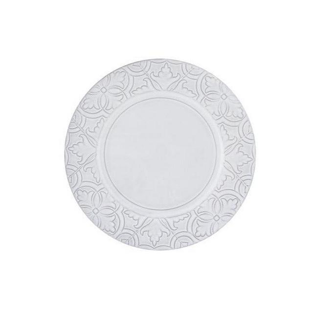 Bordallo Pinheiro Rua Nova Dinner Plate in White Antique