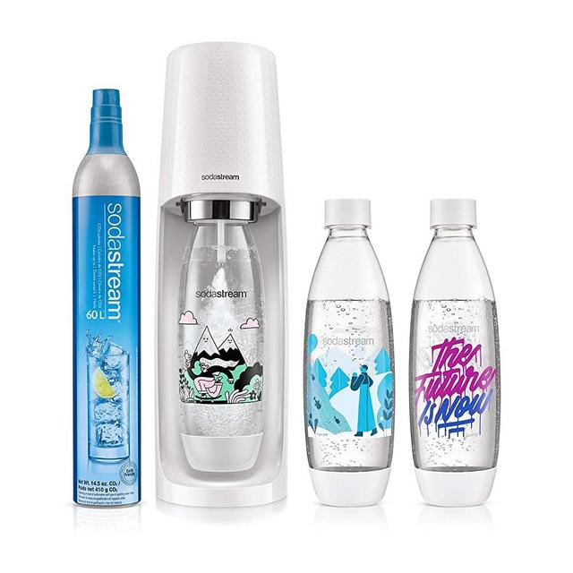 SodaStream 1102900010 Fizzi Bundle With 3L Slim Bottles Soda Makers, Large, Black