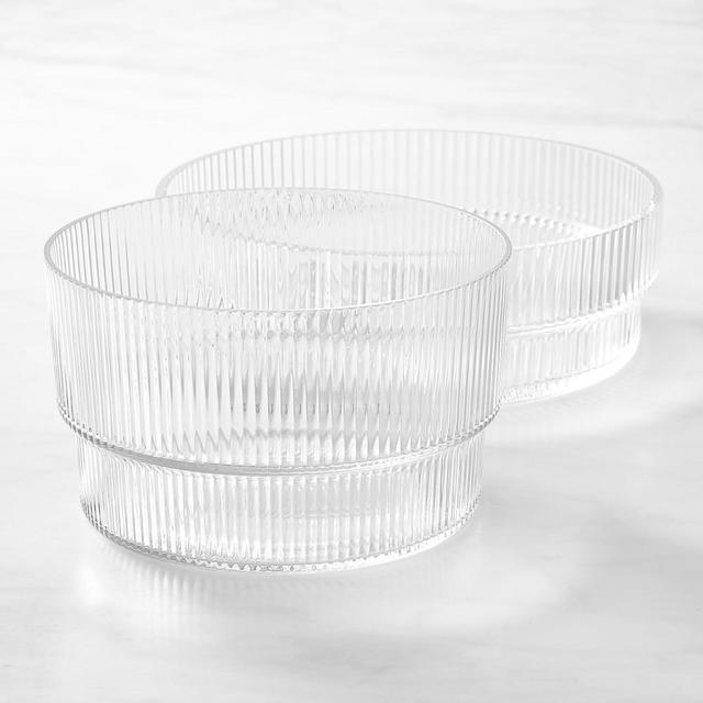 Optic Glass Serving Bowl, Set of 2