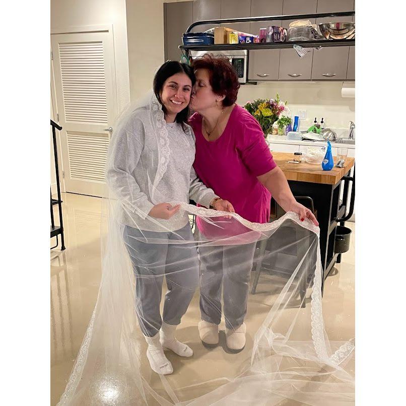 My handmade veil made by my amazing mother.