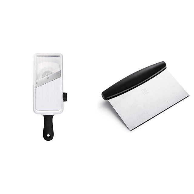 OXO Good Grips Large Adjustable Handheld Mandoline Slicer and Stainless Steel Scraper & Chopper