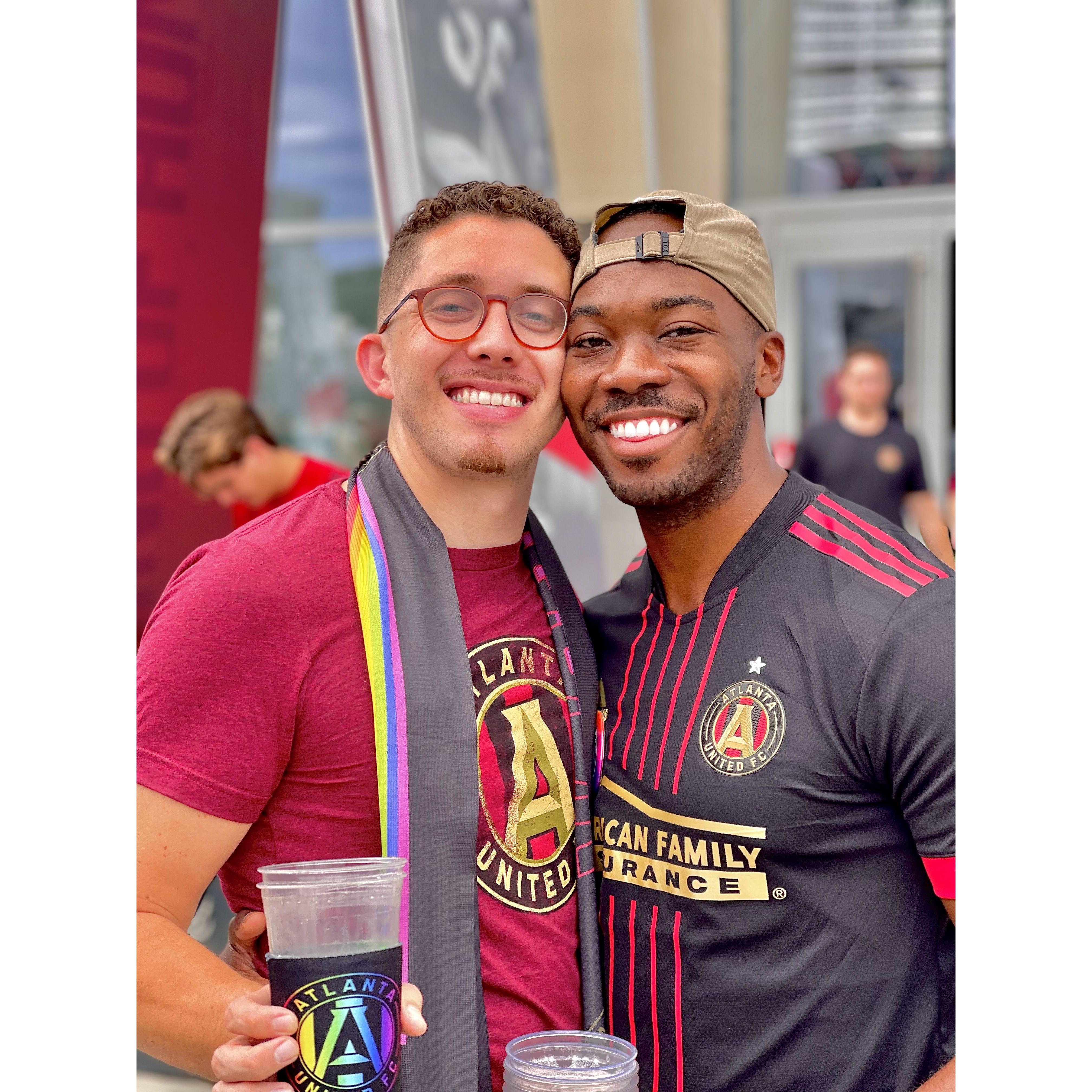 The first time the two became one! (Officially boyfriends at the Atlanta United match)