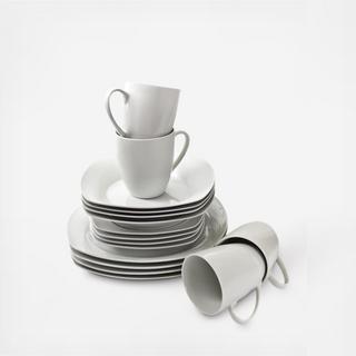 Simply White 16-Piece Square Dinnerware Set