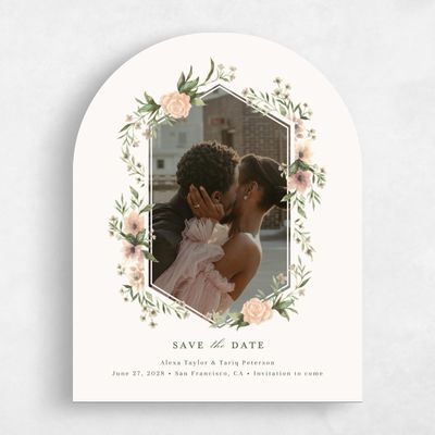 Beige Arch Wedding Save the Date - Cordova Photo