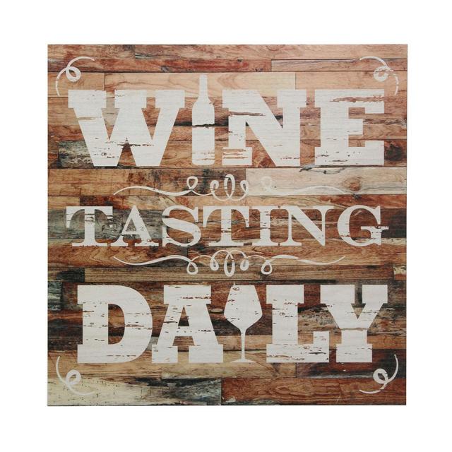 Wine Tasting Daily Wall Art Brown 15 x 15 - Stonebriar Collection