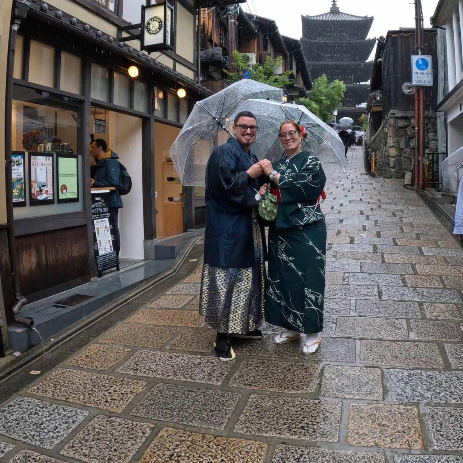 Our engagement that took place in Japan! It was a surprise and even though it rained all day it turned out beautiful.