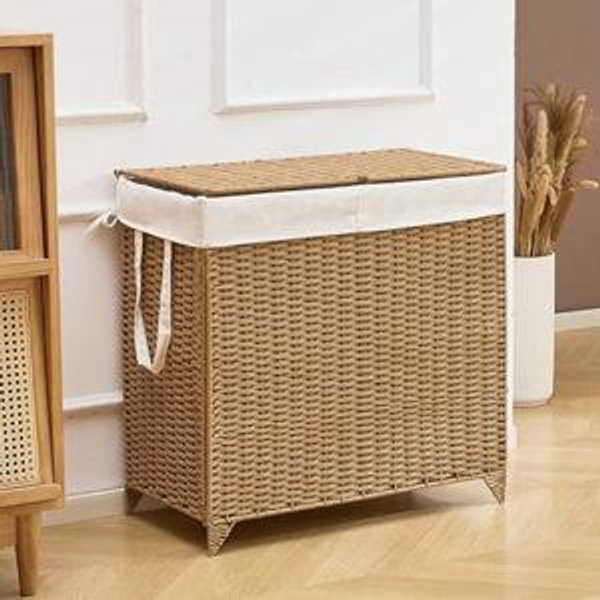 Laundry Hamper with Lid (Wicker; 120L)