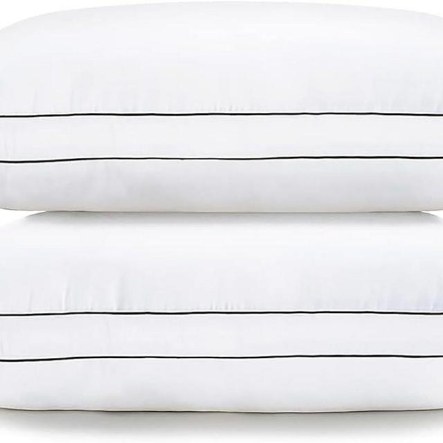 LANE LINEN Bed Pillows for Sleeping - Pillows Queen Size Set of 2, Gusseted Supportive Firm Pillow for Side and Back Sleepers, Luxury Down Alternative Hotel Pillows, 20x30in