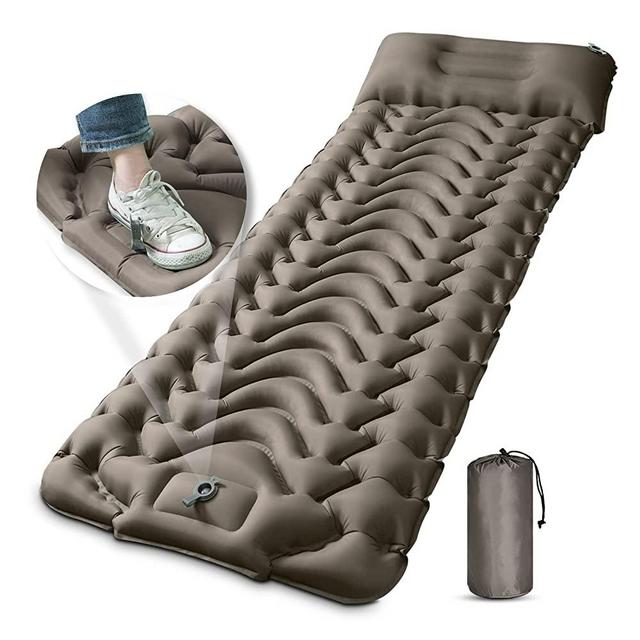 Camping Sleeping Pad, MEETPEAK Extra Thickness 3.9 Inch Inflatable Sleeping Mat with Pillow Built-in Pump, Compact Ultralight Waterproof Camping Air Mattress for Backpacking, Hiking, Tent, Traveling