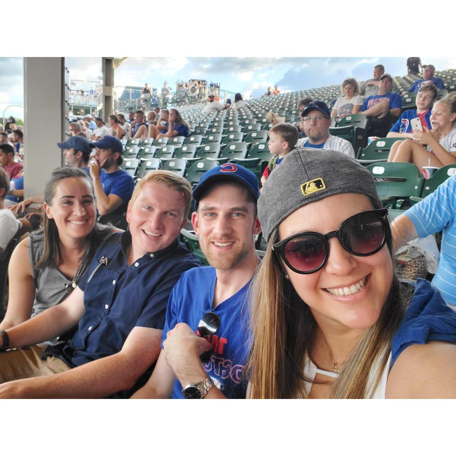 At a Cubs Game with great friends!