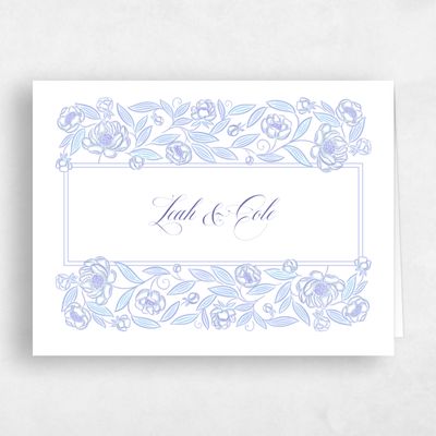 Dark Pastel Blue Wedding Thank You - Beatrice Landscape