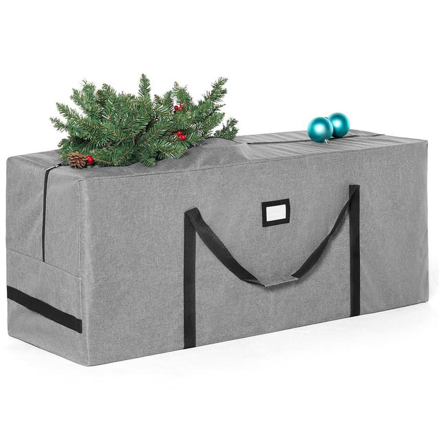 JOIEDOMI Christmas Tree Storage Bag - for 7.5 ft Artificial Disassembled Holiday Tree - Heavy Duty 900D Oxford Fabric Waterproof Xmas Tree Bag with Durable Reinforced Handles & Dual Zipper, Grey