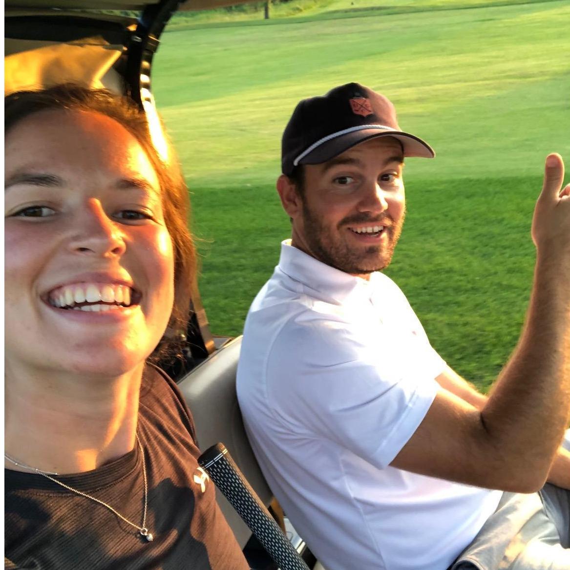 Mark in his natural habitat, and Lindz giving perfect yardages and reads.