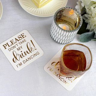 Cardboard Coasters - Please Don't Take My Drink…I'm Dancing, Set of 36