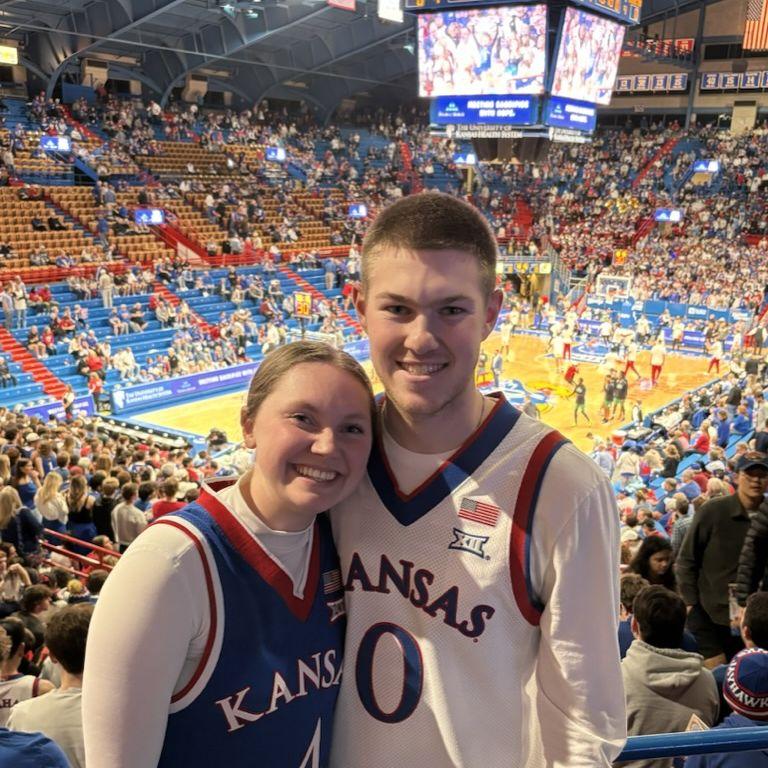 11/10/2023 The Bloom Girls showed Ethan around KU and converted him to a Jayhawk Fan :)