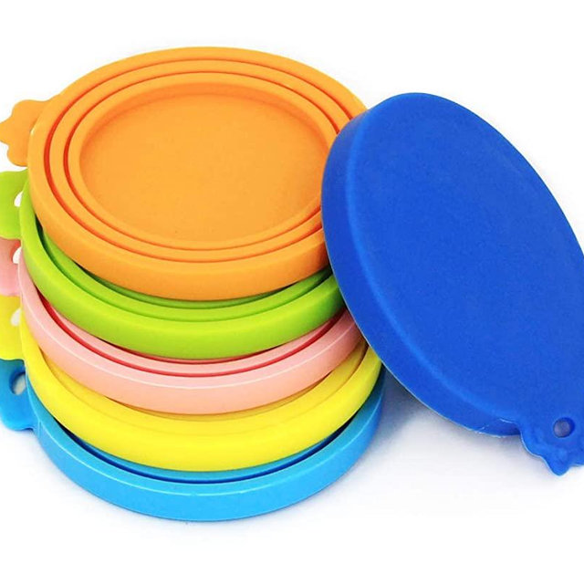 Comtim Pet Can Covers/6 Pack Silicone Dog Cat Food Can Lids/Universal Size Fit Most Standard Size Cans