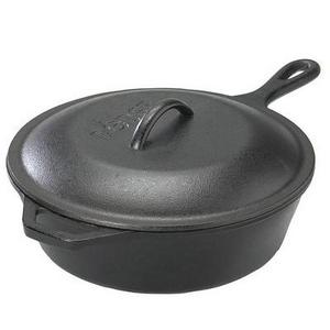 Lodge Cast Iron Covered Deep Skillet 3.2 Quart