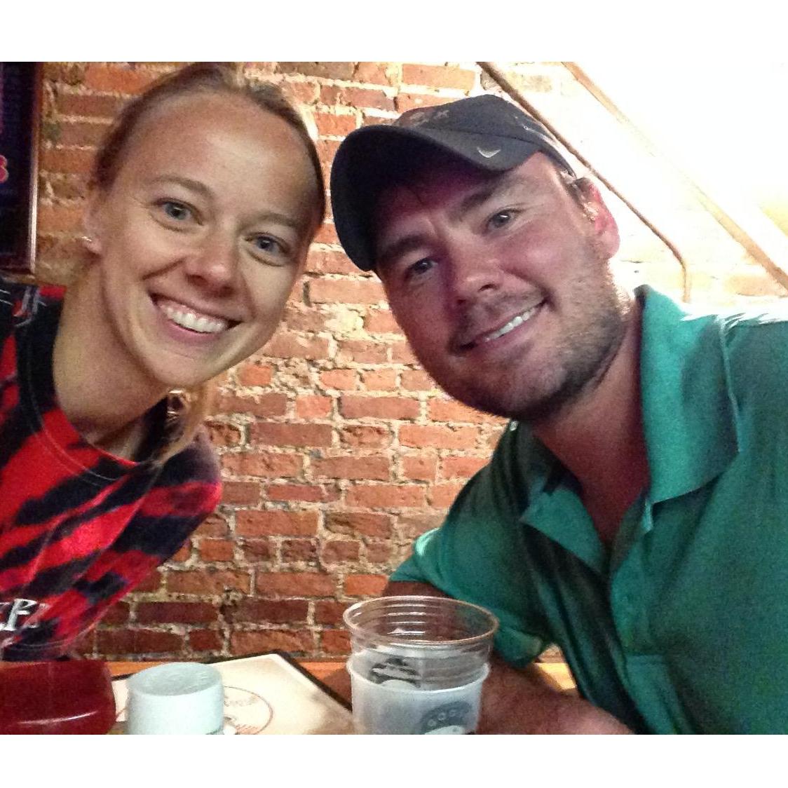 Mikey moved me out to Boston and of course we had to find a badger bar to watch the football game