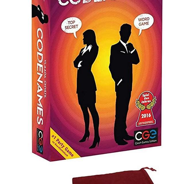 Codenames Board Game / Code Names Cooperative Spy Boardgame for Adult Family Friend / Party Codeword Secret Agent Game Bundle with Chessex Drawstring Bag