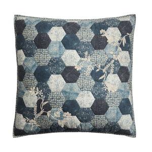 Pottery Barn Ezra Honeycomb Handcrafted Applique Quilted Sham - Colorway: Blue Size: Euro Sham (set of 2)