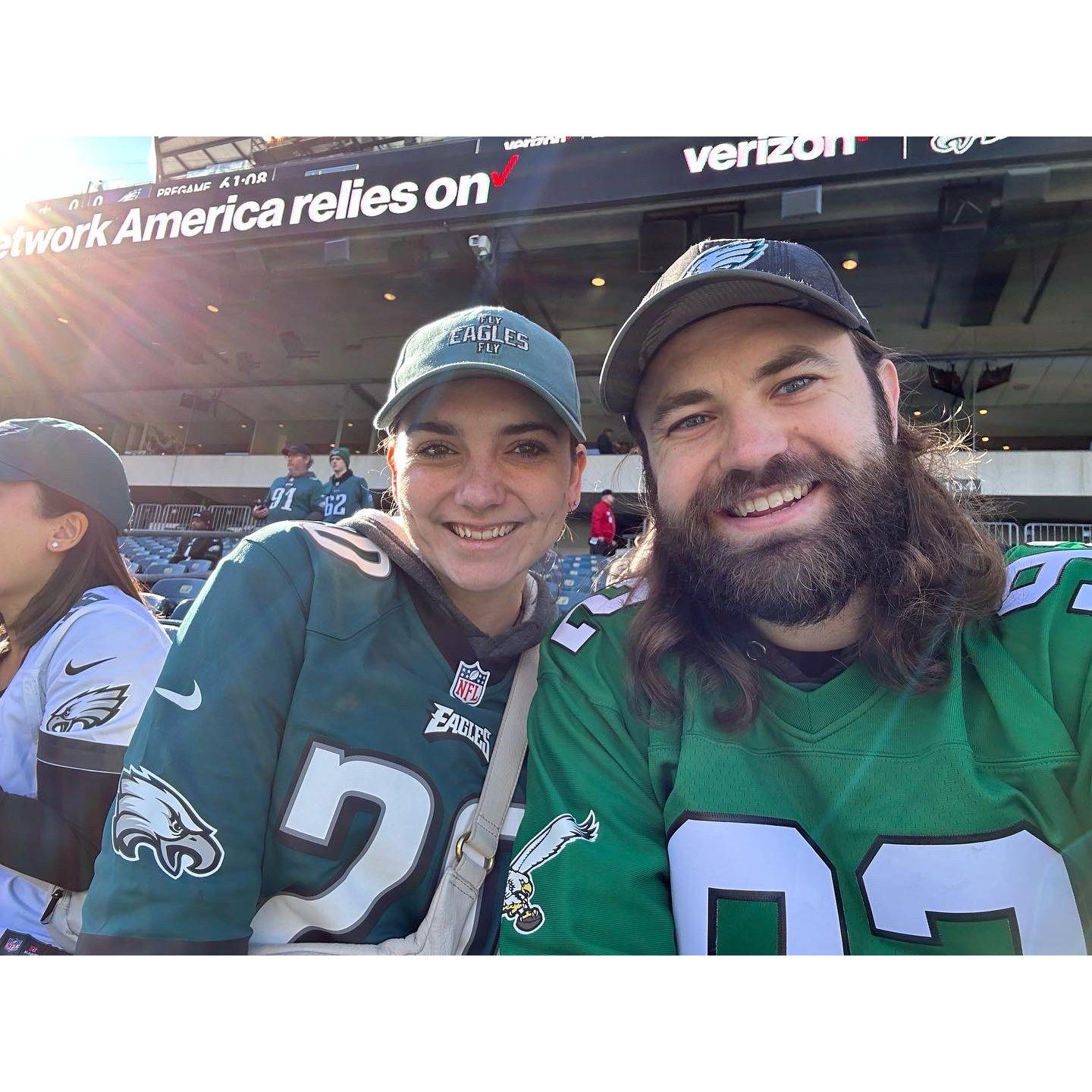 Our first Eagles game before we moved to Philly