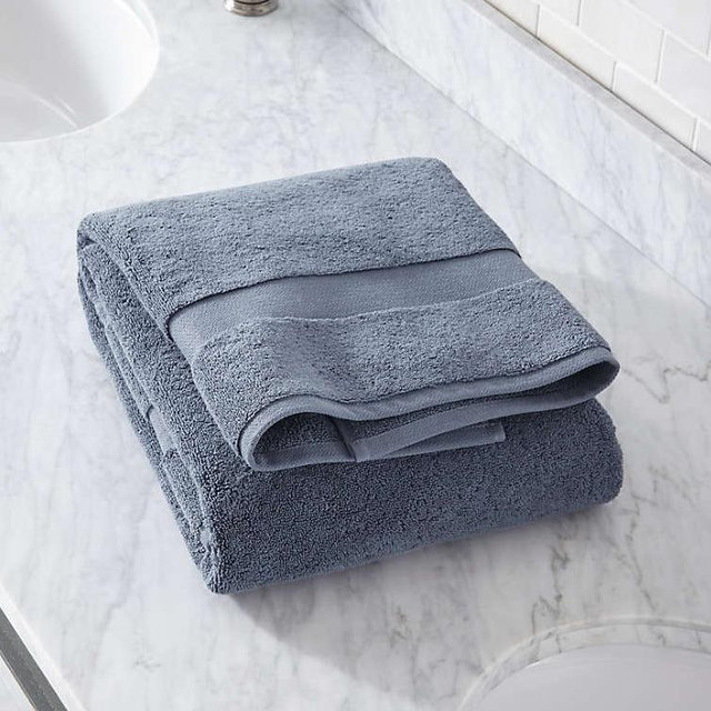 Organic Turkish Cotton Evening Blue Bath Towel