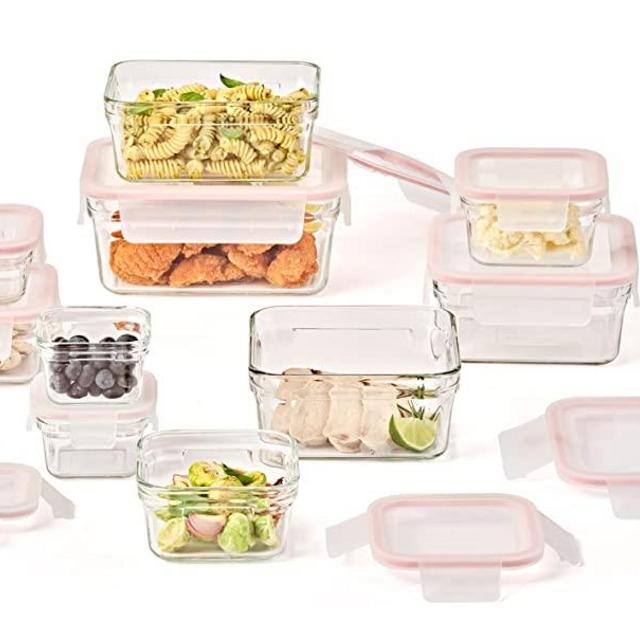 GLASSLOCK Smart 20-Piece Glass Food Storage Set - 100% Airtight & Leakproof, BPA Free lids, Freezer to Oven Safe