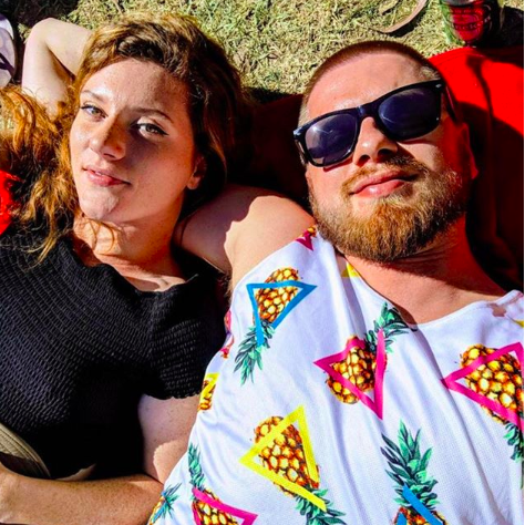 One month into our relationship, kicking back at Hardly Strictly Folk Festival.