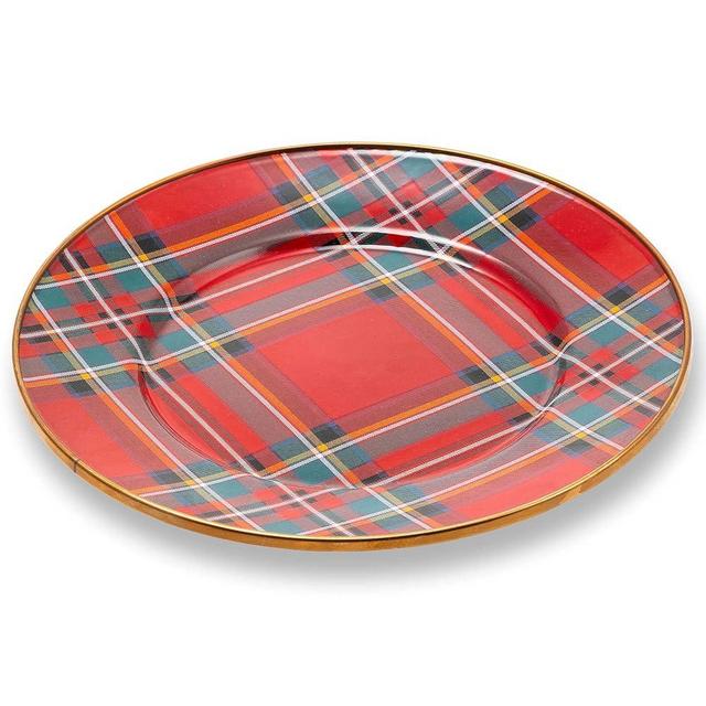 MACKENZIE-CHILDS Enamel Dinner Plate, Decorative Dinnerware Plate, 10 Inches, Tartastic