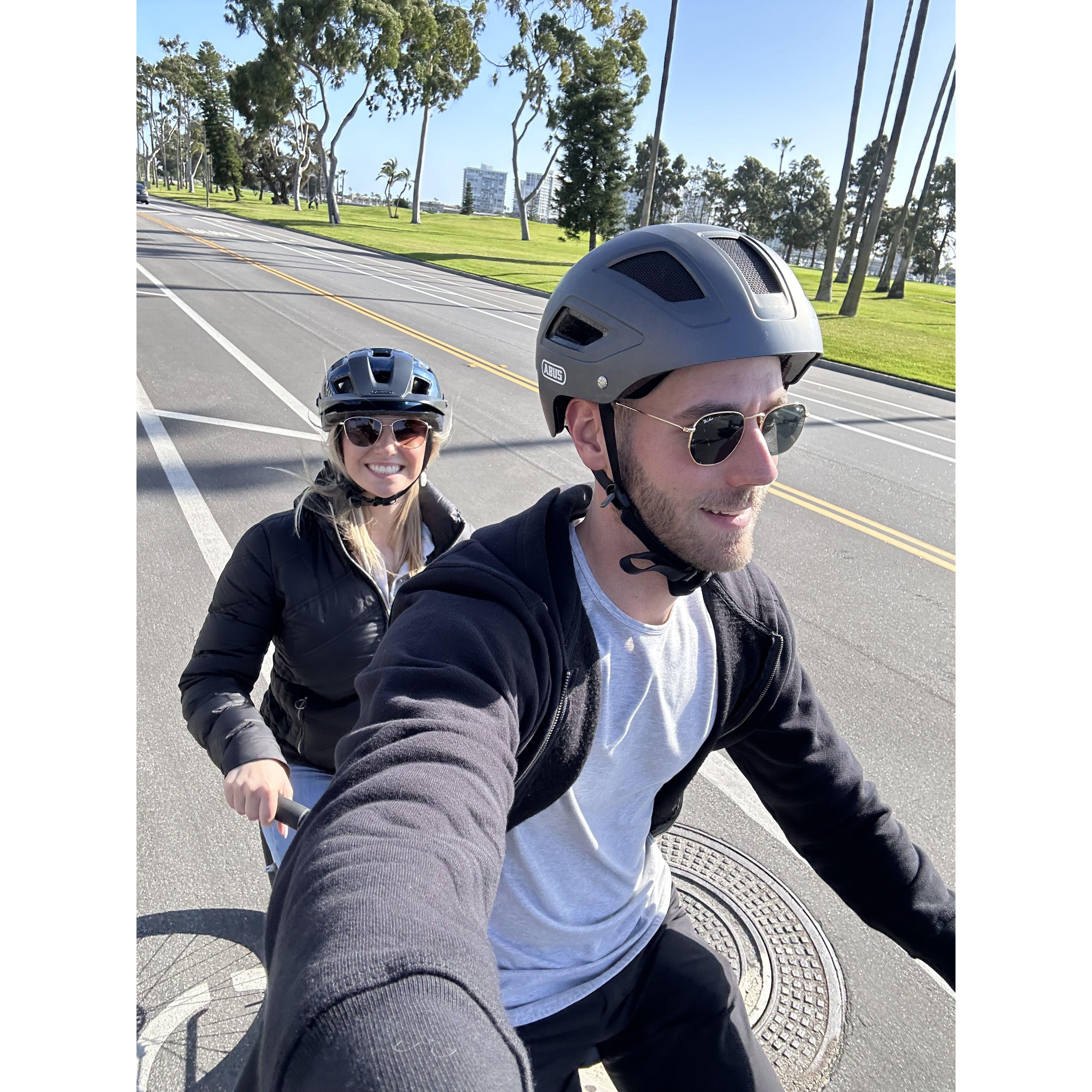 Biking on Coronado Island in San Diego