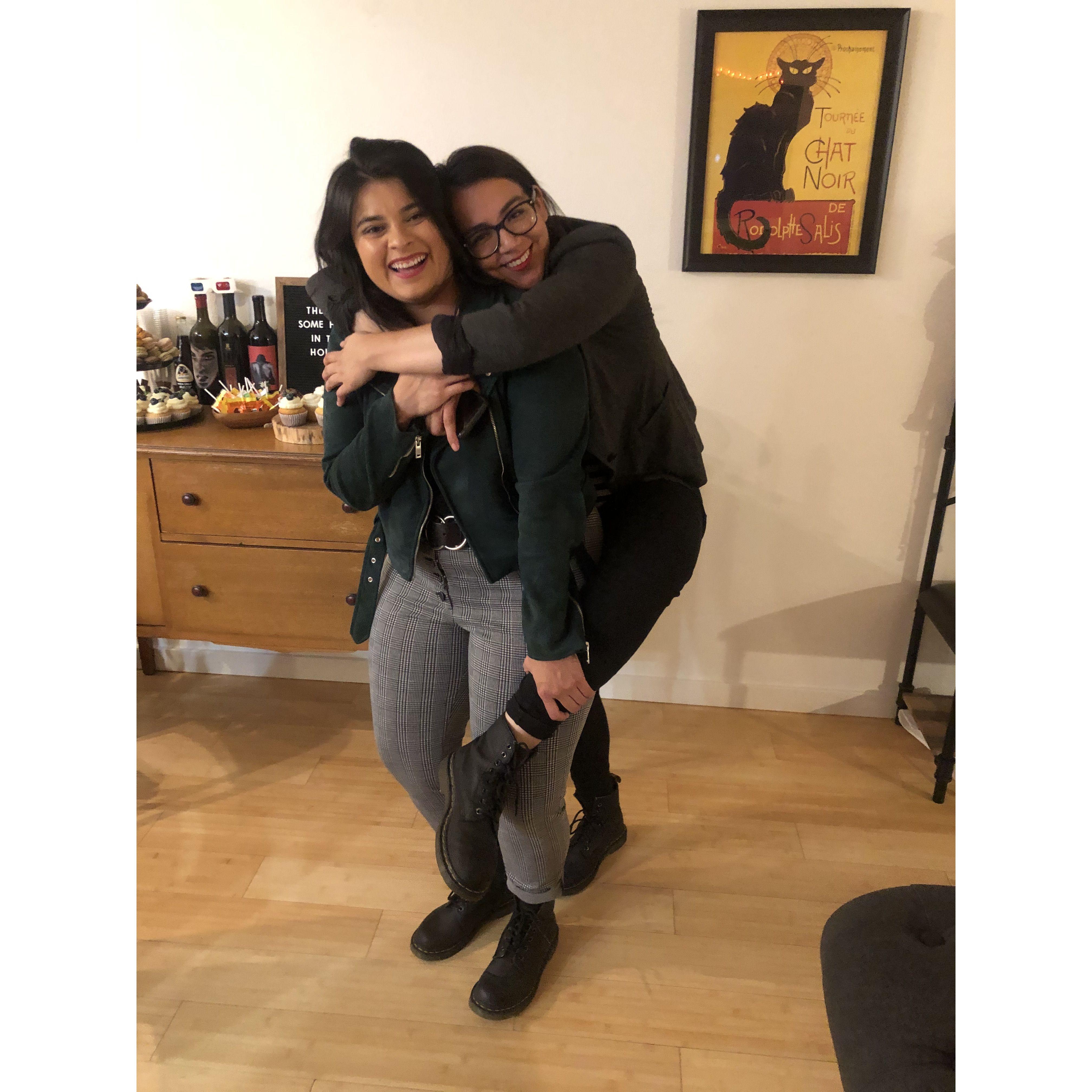 Birthday hugs.