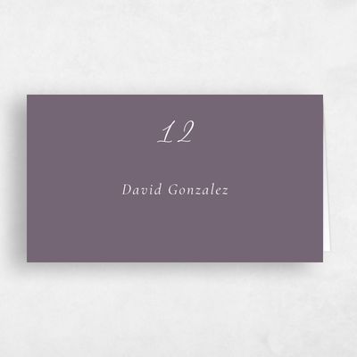 Dusty Purple Wedding Place Card - Merlo