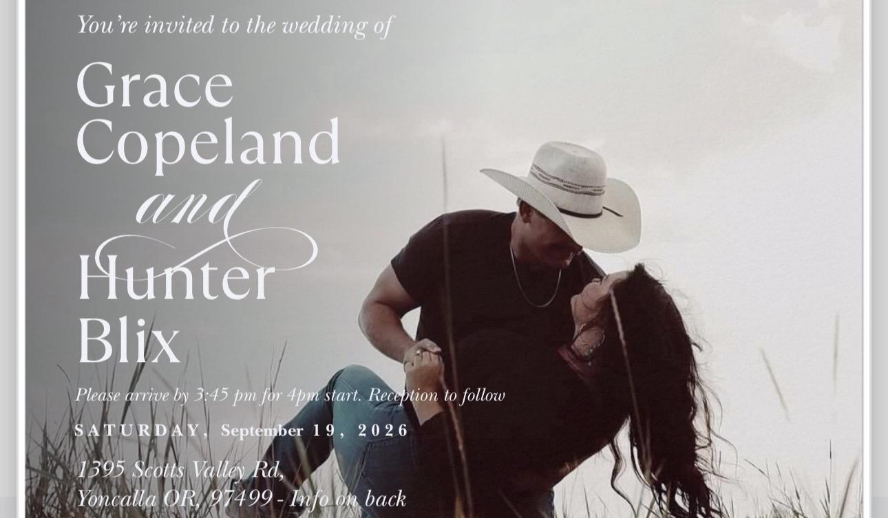 The Wedding Website of Grace Copeland and Hunter Blix