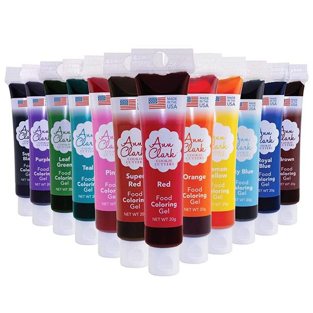 Ann Clark Cookie Cutters Food Coloring Gel 12-Pack