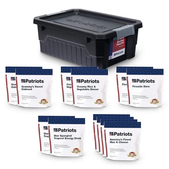 4Patriots: 2-Week Emergency Food Supply Survival Kit, Perfect for Camping, Freeze Dried Preparedness Food, Designed to Last 25 Years, Be Ready with 84 Servings of Delicious Breakfast, Lunch, & Dinner