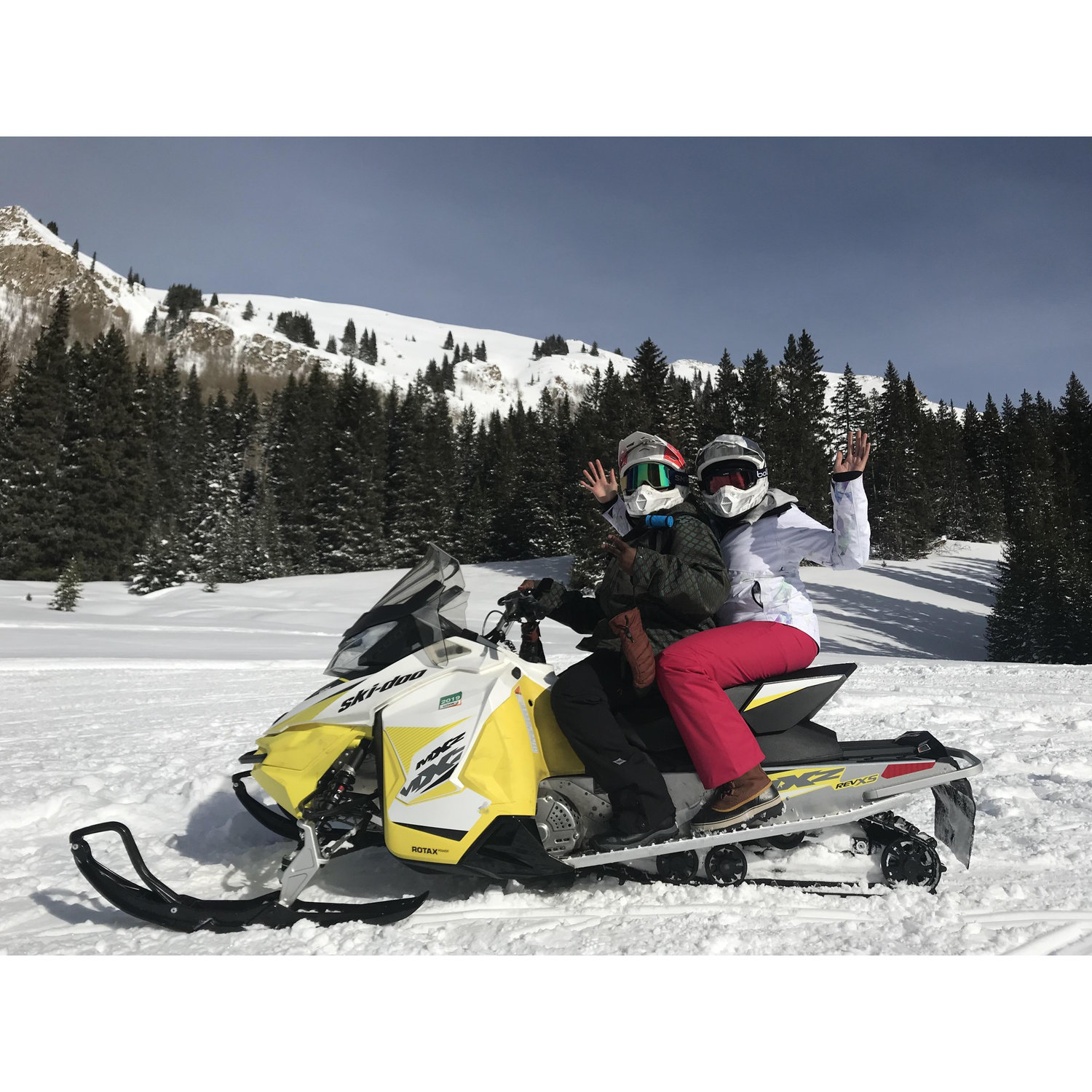 We love experiencing new things together. Snowmobiling up mountain trails in Colorado was one of many firsts - 2018