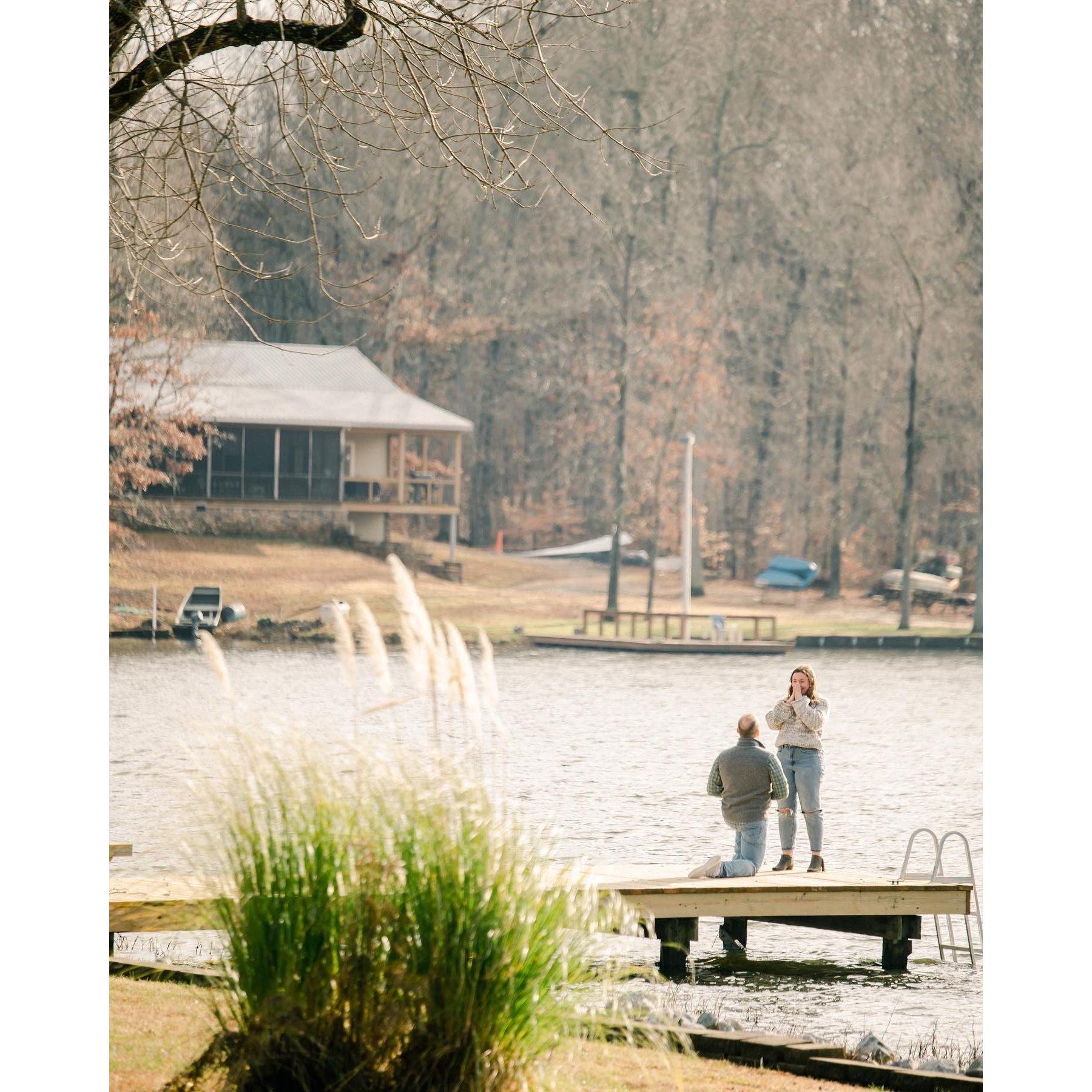 Our proposal took place on December 3rd, 2022 at Trice's Lake, my (Casey's) favorite place in the world!
