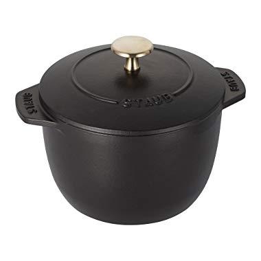 Staub 11721625 Cast Iron Petite French Oven, 1.5-quart, Matte Black