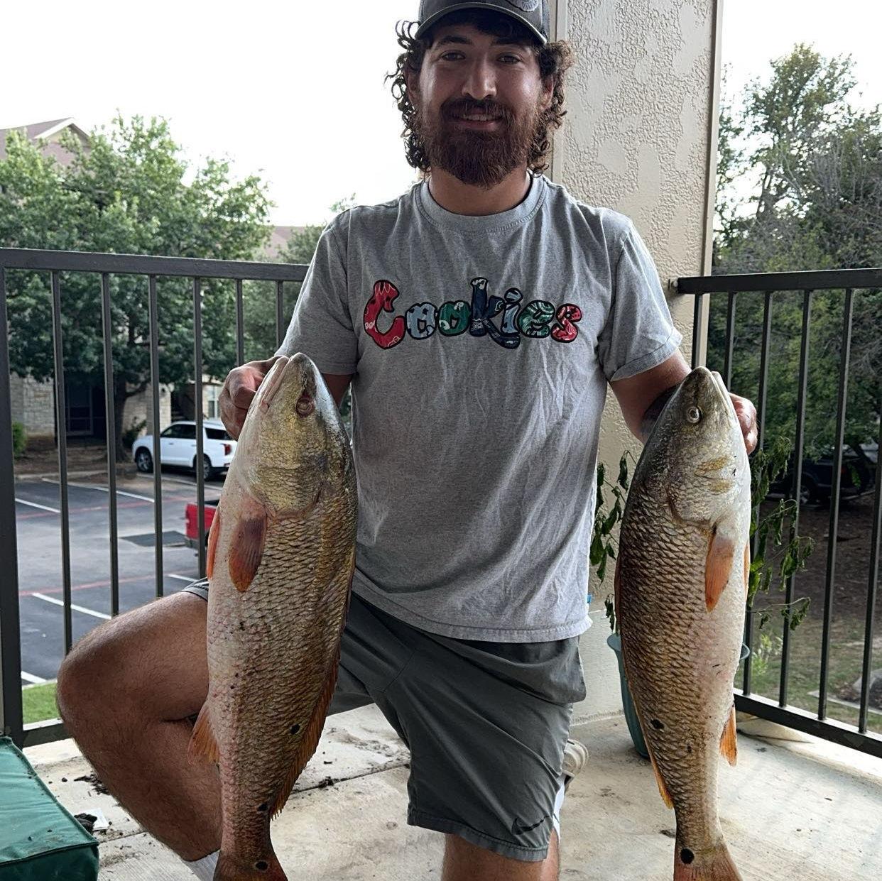 Fabian caught some Red's at Calaveras Lake and it was after this we had a discussion about where to clean the fish out (: