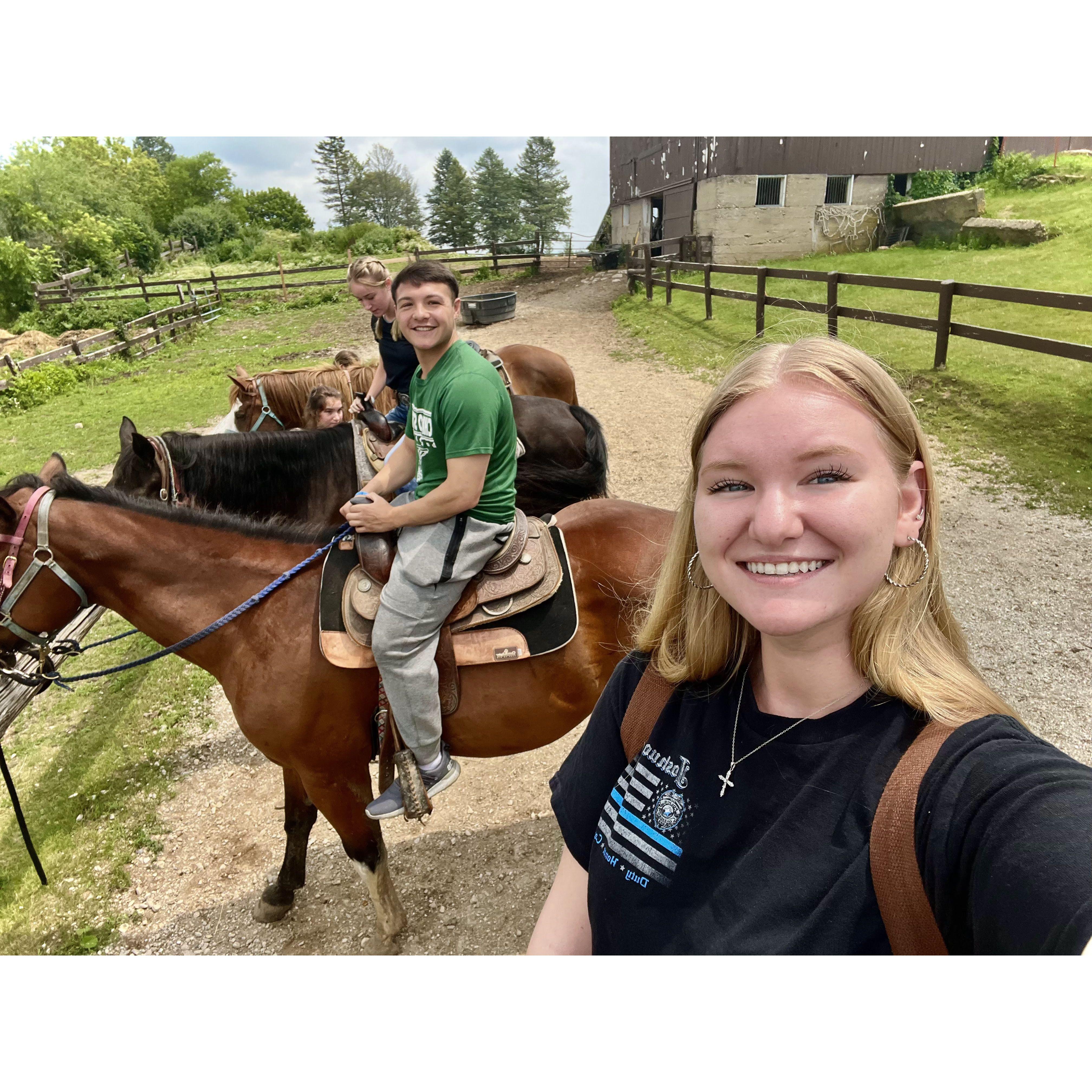 Nick's 1st time going horseback riding!
