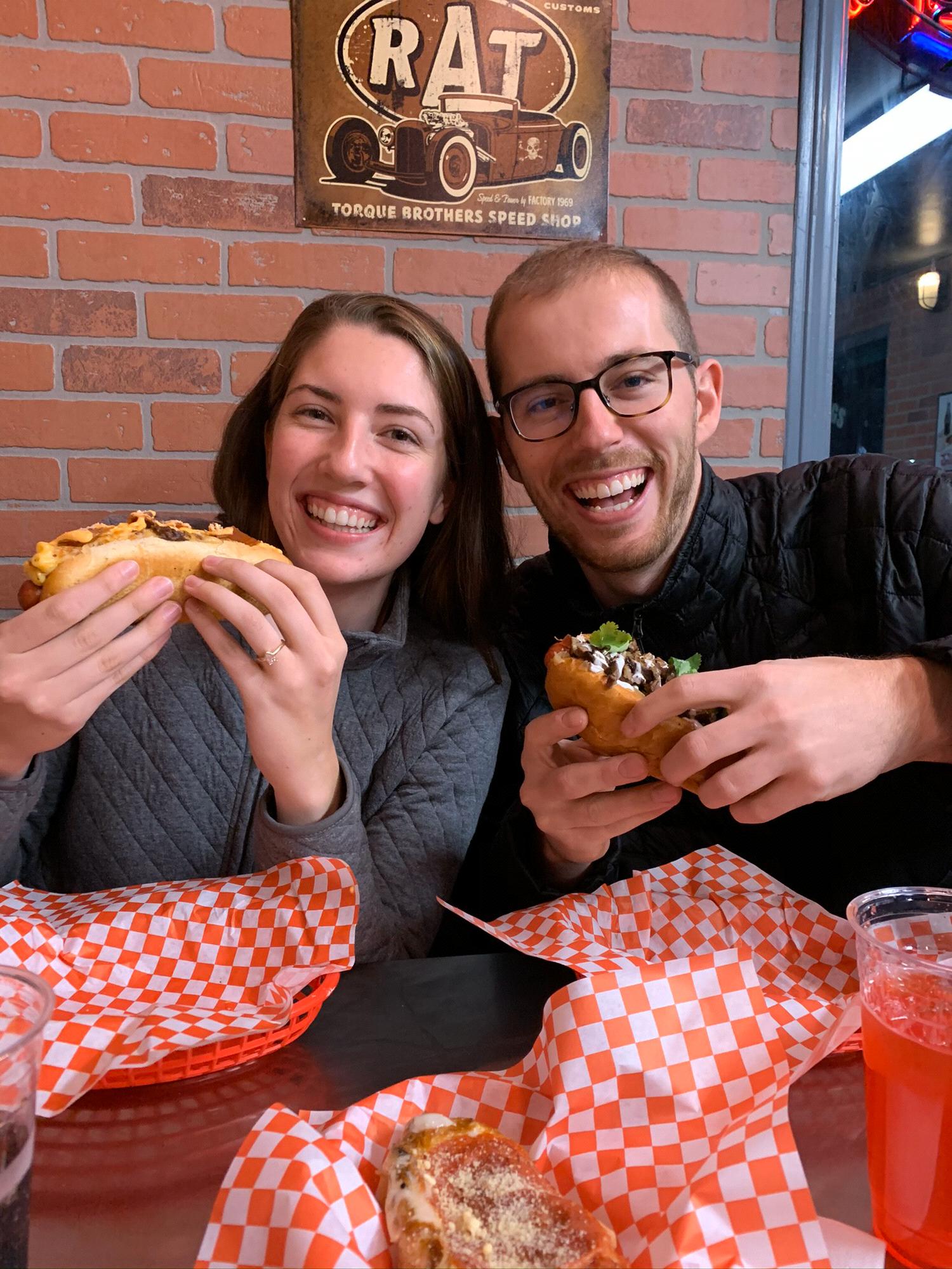 Reliving our first date at the famous Dave’s Dogs!