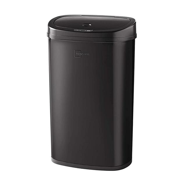 Trash Mainstays Motion Sensor Can, 13.2 Gallon, Stainless Steel (Black)