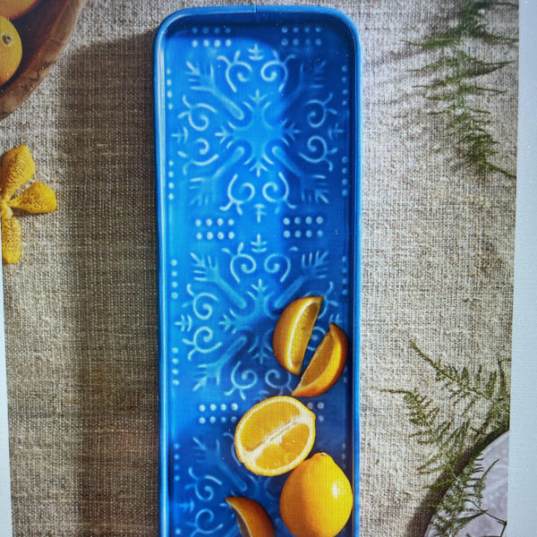 Patterned Enamel Rectangle Tray