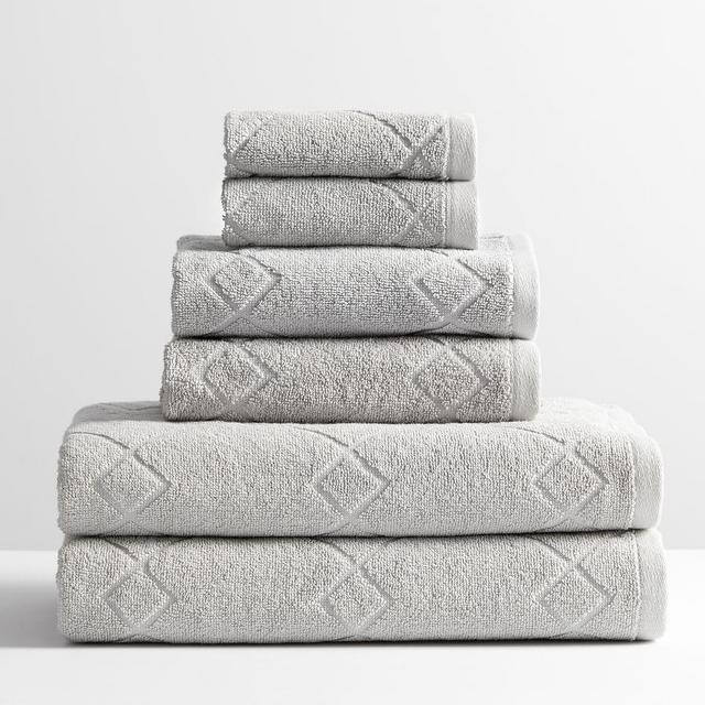 Gray Mist Easy Care Bath/Hand/Washcloth, Set of 6