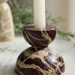 Marble Taper Holder, Wine
