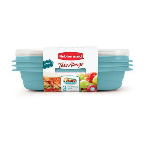 Rubbermaid TakeAlongs Sandwich Food Storage Containers, 887 ML, 3 Count