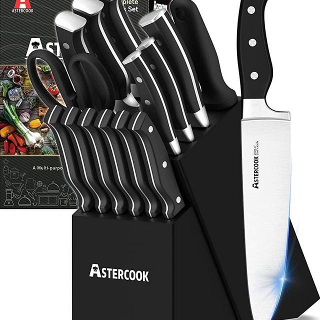 Astercook Steak Knife, Steak Knives Set of 6 with Sheath, Dishwasher Safe  High C